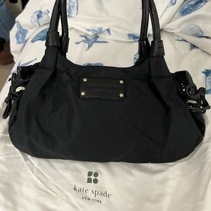 Kate Spade Stevie Handbag in Black Nylon Snap Closure